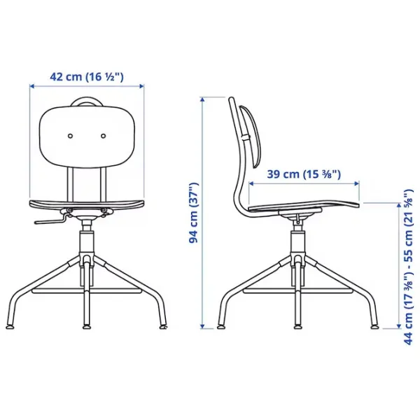 Scaun de birou Ikea Kullaberg Lemn/ Black  photo 2