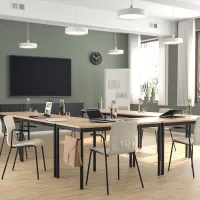 Scaun de birou Ikea Laktare Stofă/ Beige Black photo 7