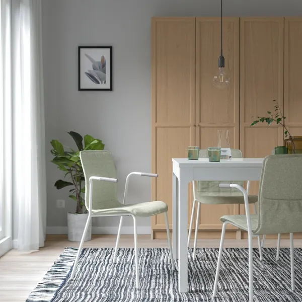 Scaun de birou Ikea Laktare Stofă/ Light green White photo 4