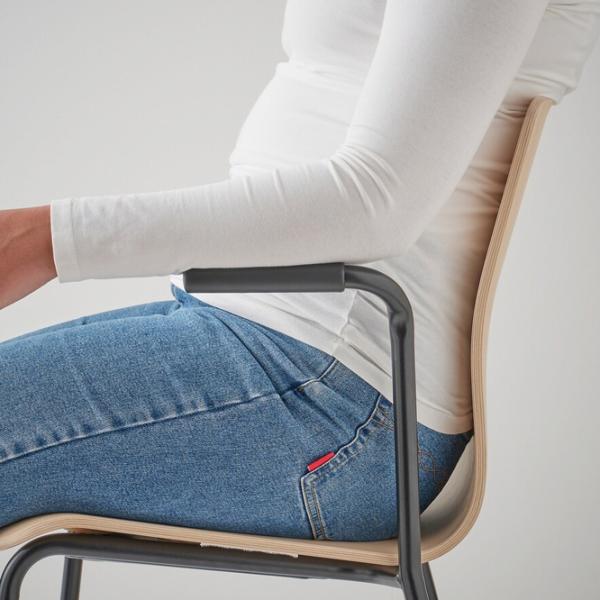 Scaun de birou Ikea Laktare Lemn/ Birch Black photo 4