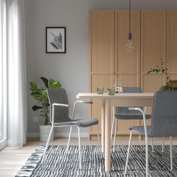 Scaun de birou Ikea Laktare Stofă/ Gray White photo 7