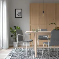 Scaun de birou Ikea Laktare Stofă/ Gray White photo 7