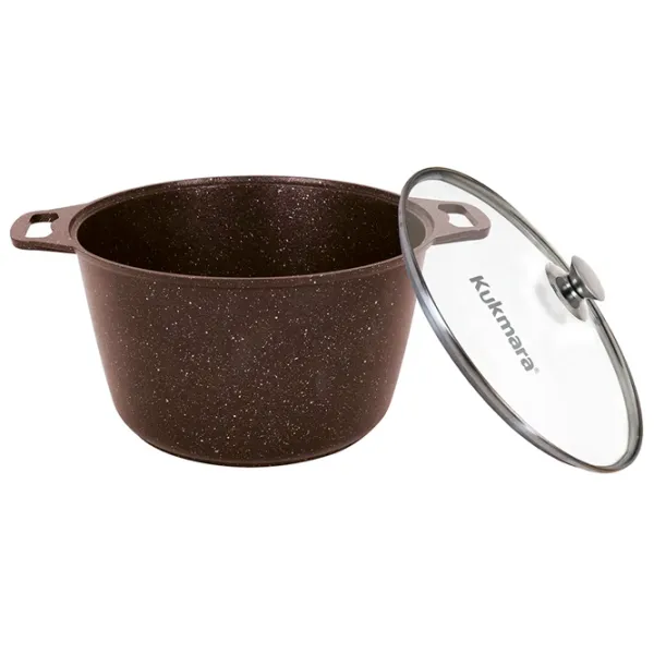 Кастрюля Kukmara КМК82А 8л Алюминий / Granite red photo 1
