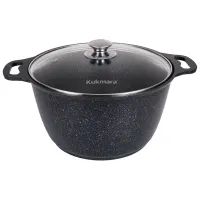 Кастрюля Kukmara КМТ82-1А 8л Алюминий / Черный