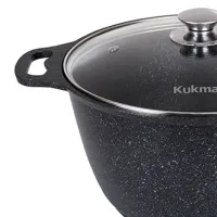Кастрюля Kukmara КМТ82-1А 8л Алюминий / Черный photo 2
