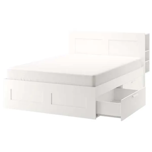 Кровать Ikea Brimnes Luroy 160 x 200 см / ЛДСП / Белый photo 1