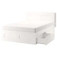 Кровать Ikea Brimnes Luroy 160 x 200 см / ЛДСП / Белый