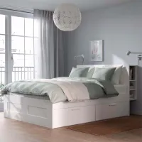Кровать Ikea Brimnes Luroy 160 x 200 см / ЛДСП / Белый photo 3