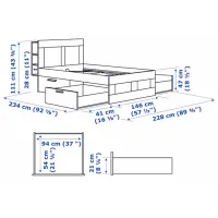 Кровать Ikea Brimnes Luroy 160 x 200 см / ЛДСП / Белый photo 8