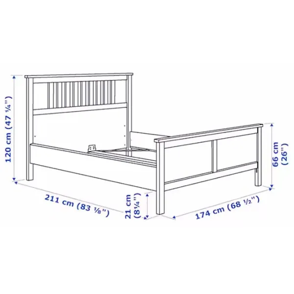 Кровать Ikea Hemnes 160 x 200 см / Массив / Белый photo 6