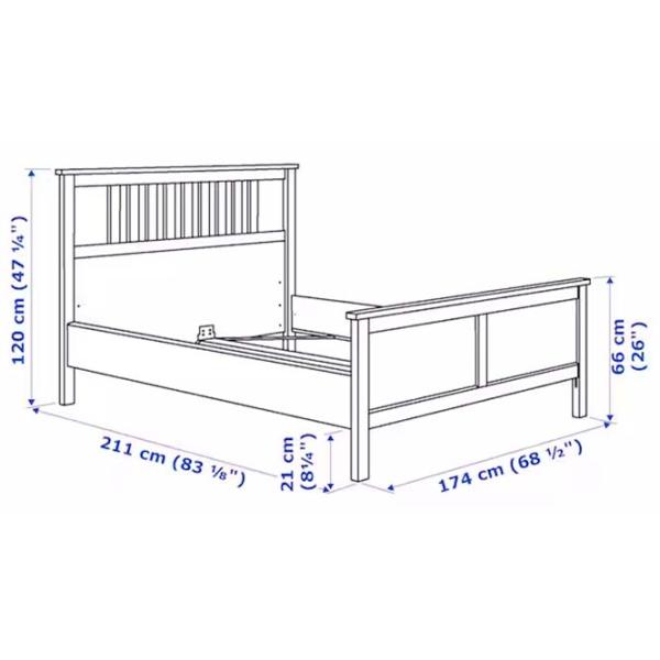 Кровать Ikea Hemnes 160 x 200 см / Массив / Белый photo 6