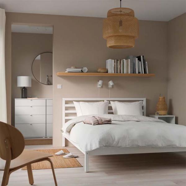 Кровать Ikea Hemnes 160 x 200 см / Шпон / Белый photo 3