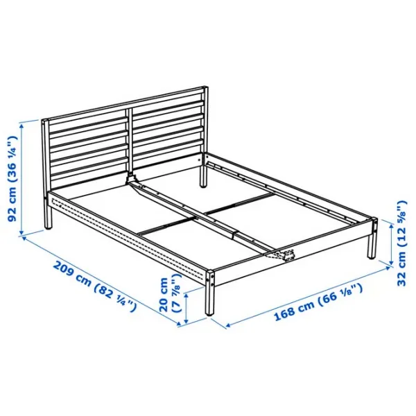 Кровать Ikea Hemnes 160 x 200 см / Шпон / Белый photo 7
