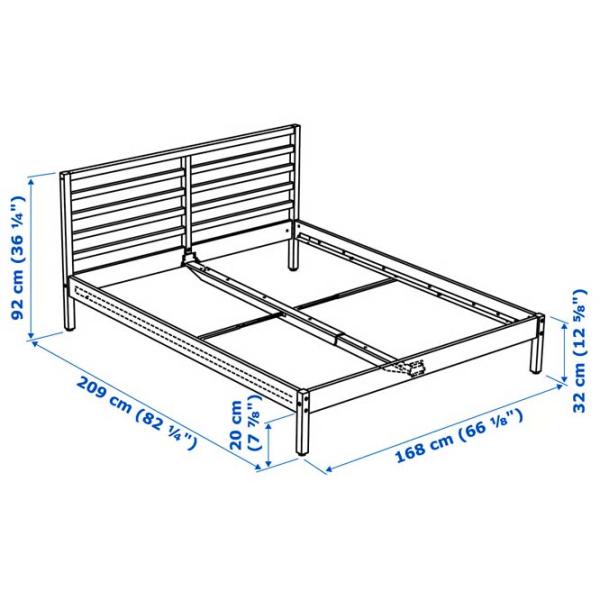 Кровать Ikea Hemnes 160 x 200 см / Шпон / Белый photo 7