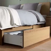 Кровать Ikea Malm/Lonset 4 180 x 200 см / Шпон / Дуб белёный photo 2