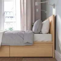 Кровать Ikea Malm/Lonset 4 180 x 200 см / Шпон / Дуб белёный photo 4