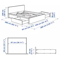 Кровать Ikea Malm/Lonset 4 180 x 200 см / Шпон / Дуб белёный photo 8