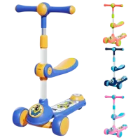 Детский трёхколёсный самокат Scooter BW638z (BW638z) 50 кг/ Разноцветный