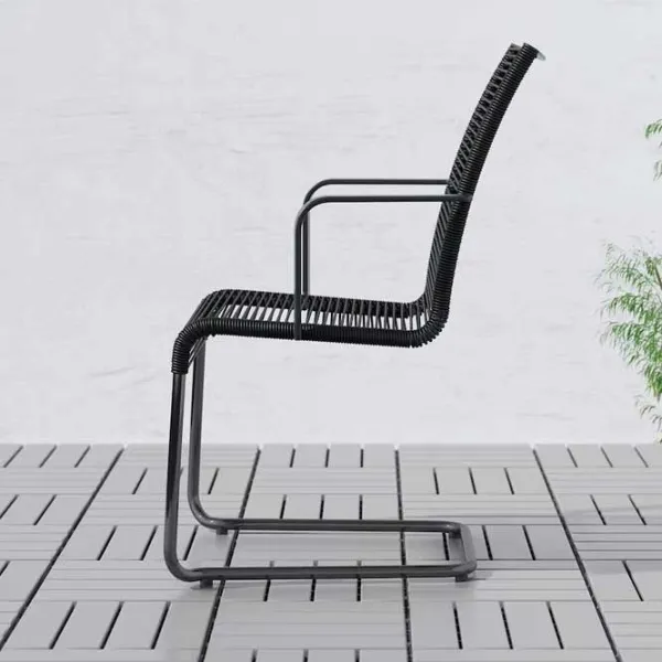 Scaun de grădină Ikea Vasman Metal / Plastic / Black Black photo 2 Scaun de grădină Ikea Vasman Metal / Plastic / Black Black photo 2