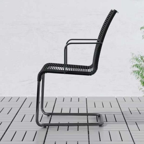 Scaun de grădină Ikea Vasman Metal / Plastic / Black Black photo 2 Scaun de grădină Ikea Vasman Metal / Plastic / Black Black photo 2