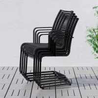 Scaun de grădină Ikea Vasman Metal / Plastic / Black Black photo 3