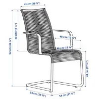 Scaun de grădină Ikea Vasman Metal / Plastic / Black Black photo 6