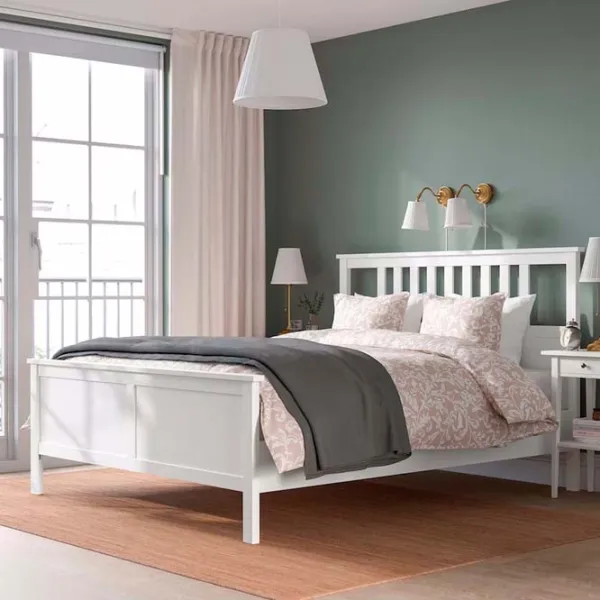 Кровать Ikea Hemnes Lonset 180 x 200 см / Шпон / Белый photo 2 Кровать Ikea Hemnes Lonset 180 x 200 см / Шпон / Белый photo 2