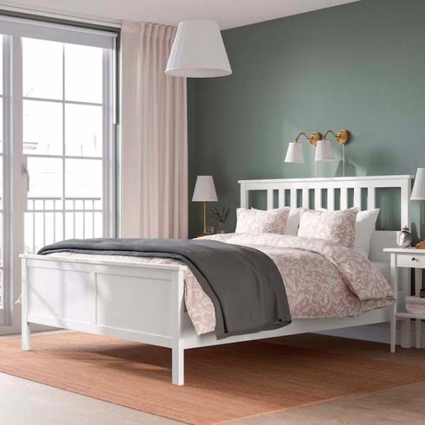Кровать Ikea Hemnes Lonset 180 x 200 см / Шпон / Белый photo 2 Кровать Ikea Hemnes Lonset 180 x 200 см / Шпон / Белый photo 2