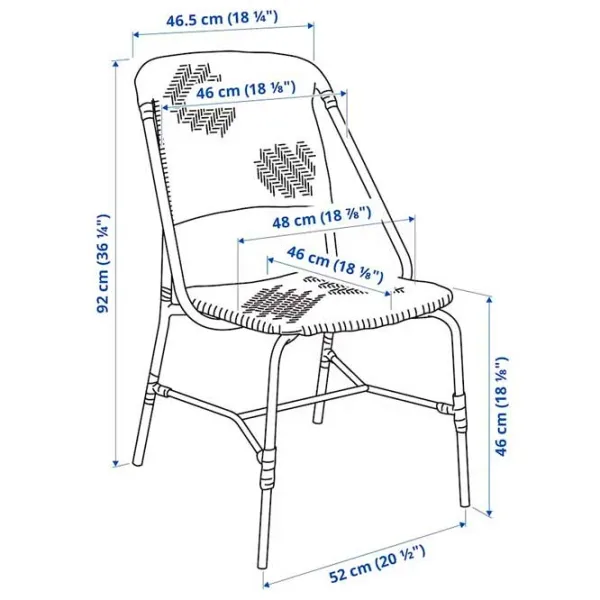Садовый стул Ikea Vassholmen Сталь / Искусственный ротанг / Белый Черный photo 2 Садовый стул Ikea Vassholmen Сталь / Искусственный ротанг / Белый Черный photo 2