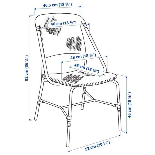 Садовый стул Ikea Vassholmen Сталь / Искусственный ротанг / Белый Черный photo 2 Садовый стул Ikea Vassholmen Сталь / Искусственный ротанг / Белый Черный photo 2