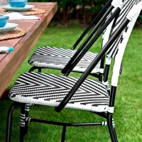 Садовый стул Ikea Vassholmen Сталь / Искусственный ротанг / Белый Черный photo 4