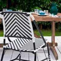 Садовый стул Ikea Vassholmen Сталь / Искусственный ротанг / Белый Черный photo 5