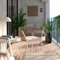 Садовый стул Ikea Segeron Металл / Полиэстер / Белый Beige photo 6