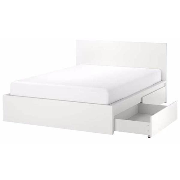 Кровать Ikea Malm/Lonset 140 x 200 см / Шпон / Белый photo 1