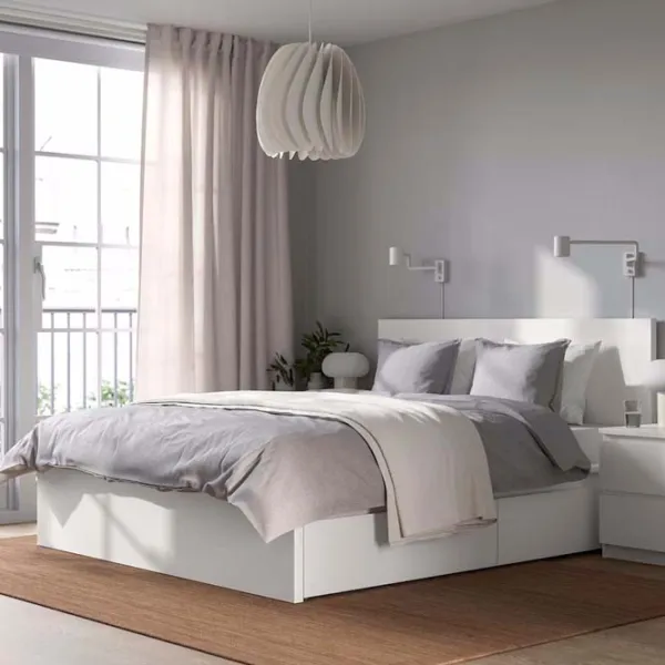 Кровать Ikea Malm/Lonset 140 x 200 см / Шпон / Белый photo 2