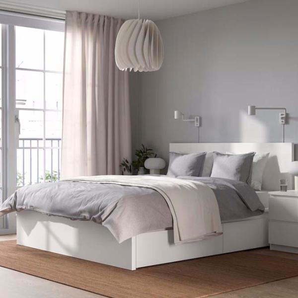 Кровать Ikea Malm/Lonset 140 x 200 см / Шпон / Белый photo 2
