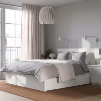 Кровать Ikea Malm/Lonset 140 x 200 см / Шпон / Белый photo 2