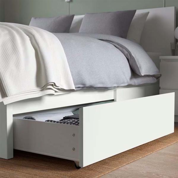 Кровать Ikea Malm/Lonset 140 x 200 см / Шпон / Белый photo 4