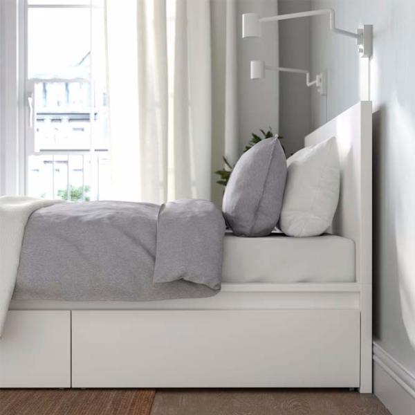 Кровать Ikea Malm/Lonset 140 x 200 см / Шпон / Белый photo 6