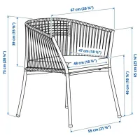 Садовый стул Ikea Segeron Металл / Полиэстер / Тёмно-зелёный Зелёный photo 7