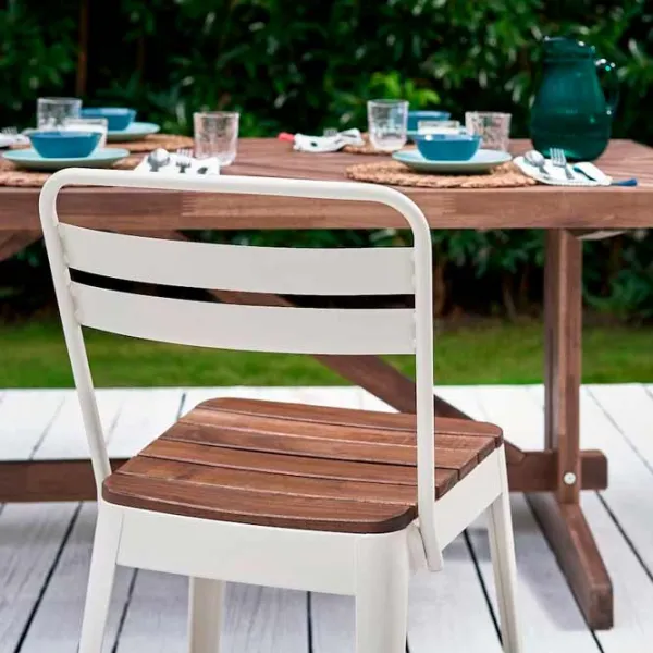 Садовый стул Ikea Norrmanso Сталь / Металл / Белый Акация photo 2 Садовый стул Ikea Norrmanso Сталь / Металл / Белый Акация photo 2