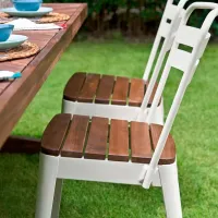Scaun de grădină Ikea Norrmanso Oțel / Metal / White Acacia photo 4