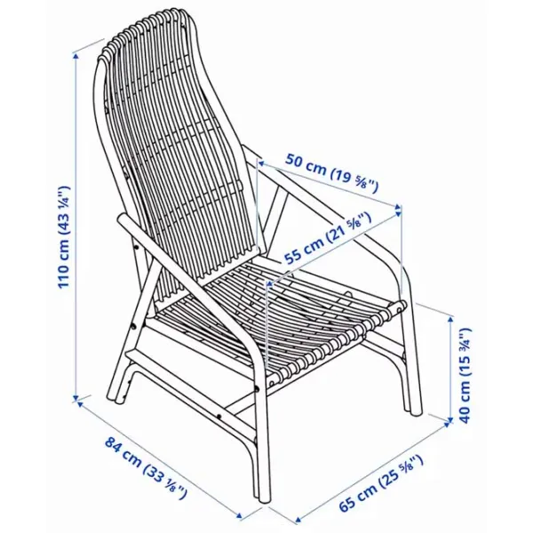 Садовый стул Ikea Salno Искусственный ротанг / Искусственный ротанг / Бежевый Beige photo 6 Садовый стул Ikea Salno Искусственный ротанг / Искусственный ротанг / Бежевый Beige photo 6
