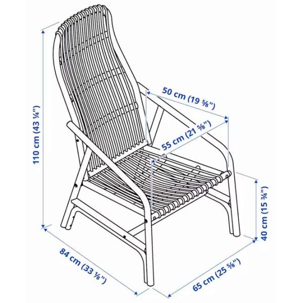 Садовый стул Ikea Salno Искусственный ротанг / Искусственный ротанг / Бежевый Beige photo 6 Садовый стул Ikea Salno Искусственный ротанг / Искусственный ротанг / Бежевый Beige photo 6