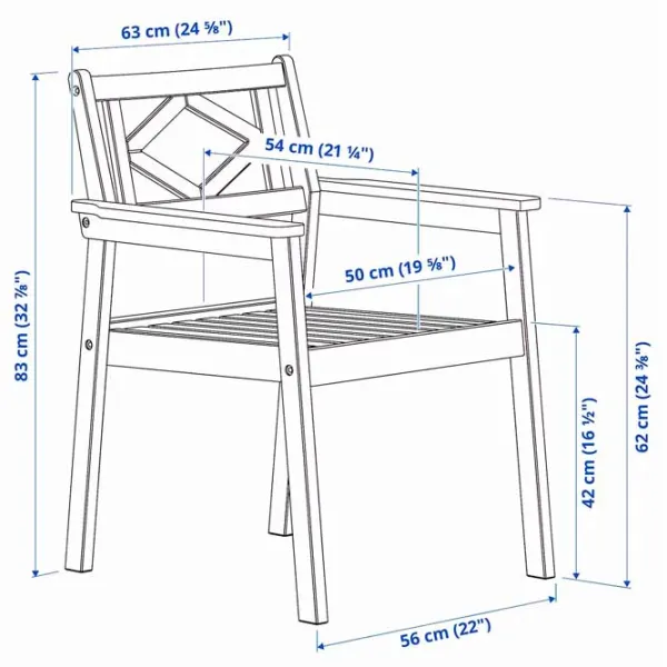 Садовый стул Ikea Bondholmen Массив / Массив / Белый White photo 6 Садовый стул Ikea Bondholmen Массив / Массив / Белый White photo 6