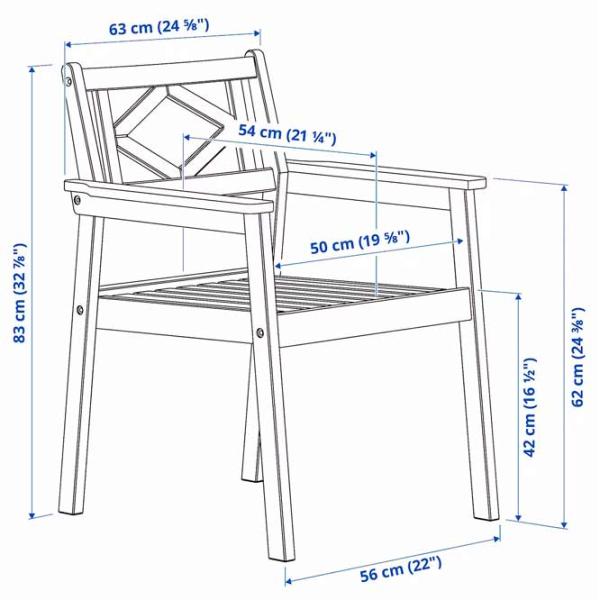 Садовый стул Ikea Bondholmen Массив / Массив / Белый White photo 6 Садовый стул Ikea Bondholmen Массив / Массив / Белый White photo 6