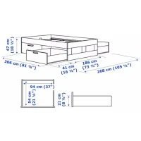 Кровать Ikea Brimnes 180 x 200 см / ДСП / Белый photo 6