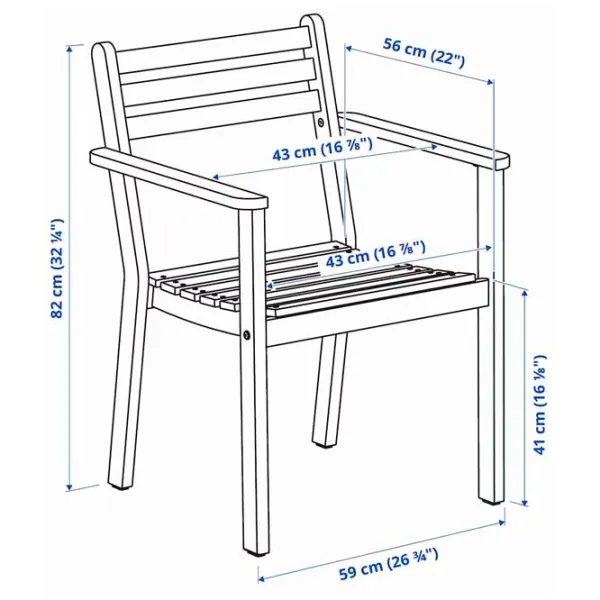 Садовый стул Ikea Askholmen Массив / Массив / Коричневый Brown photo 6 Садовый стул Ikea Askholmen Массив / Массив / Коричневый Brown photo 6
