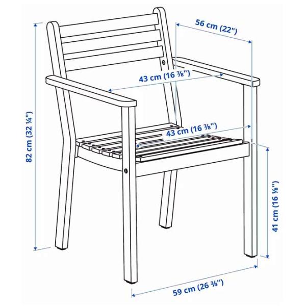 Садовый стул Ikea Askholmen Массив / Массив / Коричневый Brown photo 6 Садовый стул Ikea Askholmen Массив / Массив / Коричневый Brown photo 6