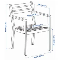 Scaun de grădină Ikea Askholmen Masiv / Masiv / Brown Brown photo 6